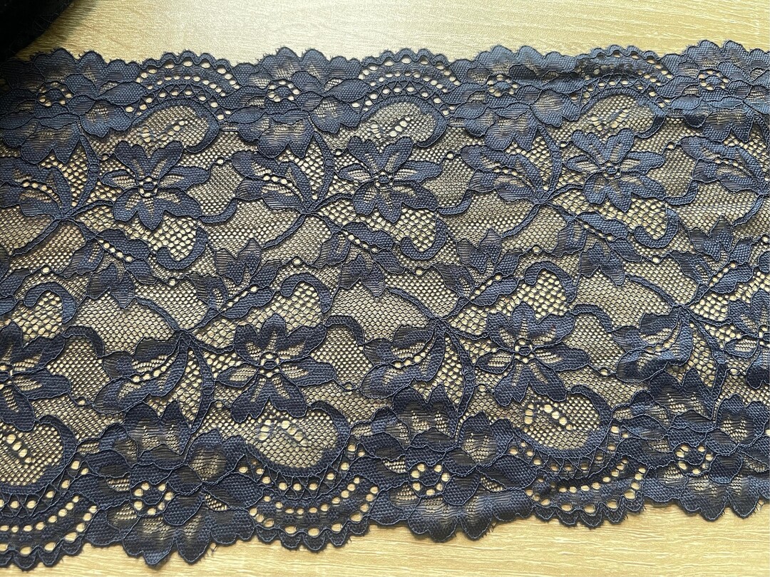Navy Lace Trim Claire