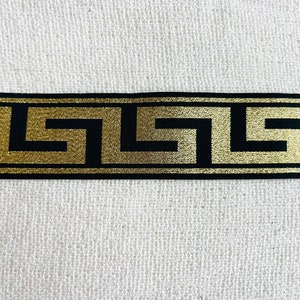 Treccia nera e metallica a chiave greca da 3 metri, nastro intrecciato jacquard, larghezza 50 mm, alta qualità, nastro, treccia, greca, lusso