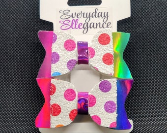 Rainbow Metallic Polka Dot Set - Multicolored