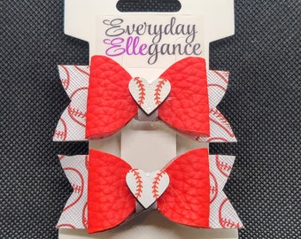 Baseball Set with Heart Baseball Accent - Red and White