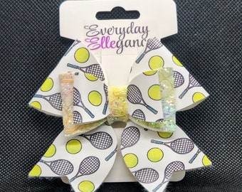 Tennis Bow - Yellow, White, and Black