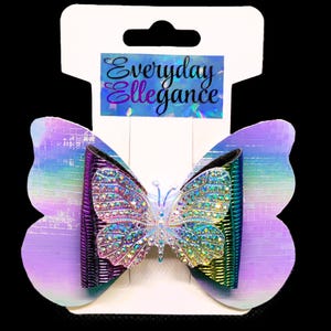 Iridescent Butterfly Hairbow with a Butterfly Accent