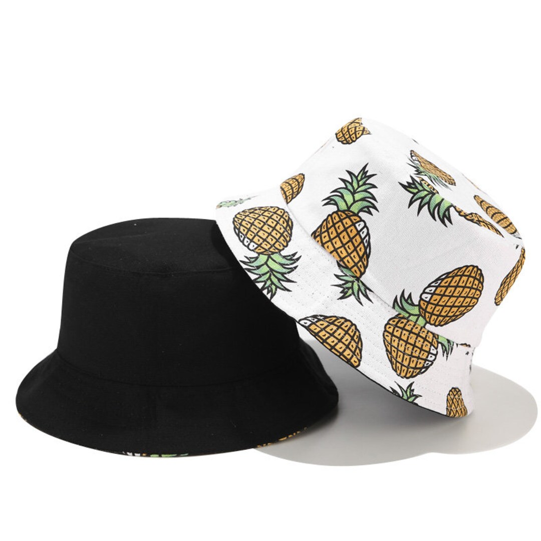 Pineapple Bucket Hat Reversible Festival Wear Retro Etsy