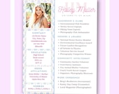Sorority Resume Template, Rush Resume, Sorority Rush Packet, Sorority Recruitment Cover Letter, Canva Digital Template, Pink Resume