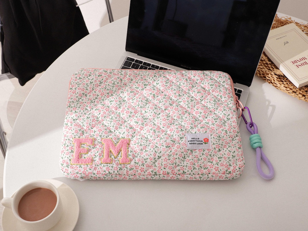 Pink Floral Laptop Sleeve, Laptop Case With Handle, MacBook Cover, iPad ...