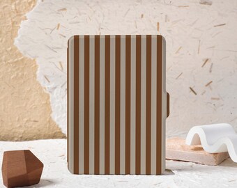 Funda personalizada a rayas marrones para Kindle Paperwhite 1/2/3/4, funda Kindle totalmente nueva, funda Kindle, funda personalizada para Kindle Paperwhite