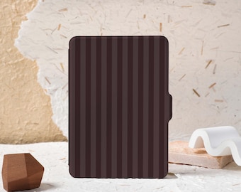 Funda personalizada con rayas marrón oscuro para Kindle Paperwhite 1/2/3/4, funda Kindle totalmente nueva, funda Kindle, funda personalizada para Kindle Paperwhite