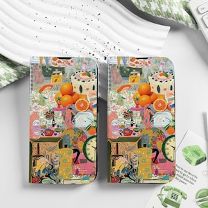 Sammelalbum Personalisierte Flip Handyhülle mit Kartenhalter, benutzerdefinierten Namen Initialen für iPhone 16 15 14 13 12 SE