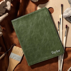 Étui pour iPad Air 4/5/6 personnalisé en cuir synthétique vert avec emplacement pour carte, étui ipad Pro 11 12,9, étui pour ipad 8/9/10, ipadmini4/5/6/7