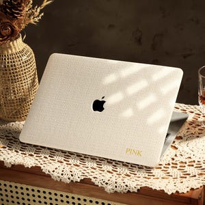Beige geweven MacBook-hoes voor MacBook Air 13 15" Pro 13 14 15 16", MacBook-hoes, beschermhoes voor MacBook A3113/A2337/A2681