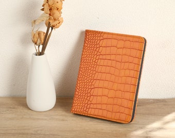 Étui personnalisé en cuir de crocodile orange pour Kindle Paperwhite 1/2/3/4, toute nouvelle coque Kindle, étui Kindle Paperwhite