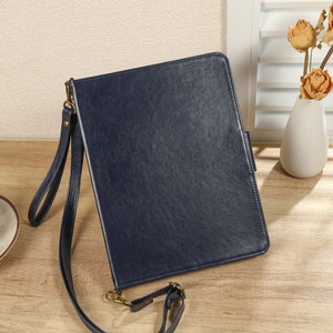 Étui personnalisé bleu à bandoulière avec fente pour carte pour iPad Air 4/5, étui ipad Pro 11 12,9, étui ipad pour ipad8/9/10, mini4/5/6