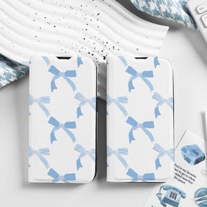 Custodia per telefono con portafoglio a ribalta personalizzato con papillon e porta carte, iniziali personalizzate per iPhone 16 15 14 13 12 SE
