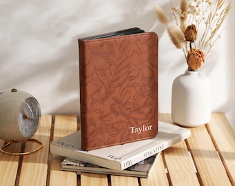 Funda de piel personalizada con diseño de flores marrones para Kindle Paperwhite 1/2/3/4/5/6. Funda totalmente nueva para Kindle. Funda para Kindle Paperwhite 2024.