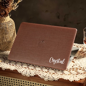 MacBook Case, Brown Weave MacBook Case for MacBook Air 13 15&quot; Pro 13 14 15 16&quot;, Protective Cover for MacBook A3113/A2337/A2681