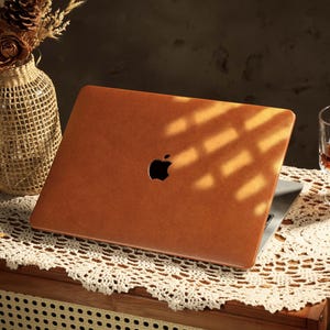 MacBook Case, Brown MacBook Case for MacBook Air 13 15&quot; Pro 13 14 15 16&quot;, Protective Cover for MacBook A3113/A2337/A2681