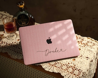 MacBook Case, Pink Weave MacBook Case for MacBook Air 13 15" Pro 13 14 15 16", Protective Cover for MacBook A3113/A2337/A2681