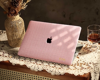 Pink Weave MacBook Case for MacBook Air 13 15" Pro 13 14 15 16", MacBook Case, Protective Cover for MacBook A3113/A2337/A2681