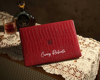 Funda para MacBook con estampado de cocodrilo rojo, funda para MacBook Air de 13, 15 y 16 pulgadas, funda protectora para MacBook A3113/A2337/A2681