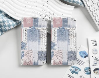 Elegantes Design Personalisierte Flip Handyhülle mit Kartenhalter, benutzerdefinierten Namen Initialen für iPhone 16 15 14 13 12 SE