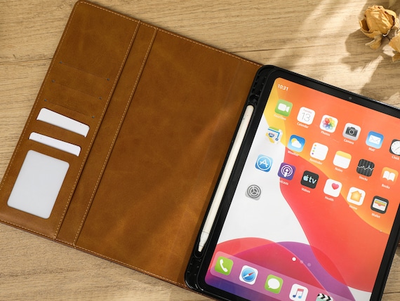 Pink Personalised PU Leather iPad Case for Air 4/5 Case With Card