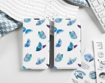 Schöne Schmetterling Design Personalisierte Flip Brieftasche Handyhülle mit Kartenhalter, Benutzerdefinierte Name Initialen für iPhone 16 15 14 13 12 SE