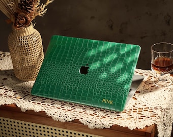 Green Crocodile Pattern MacBook Case for MacBook Air 13 15&quot; Pro 13 14 15 16&quot;, MacBook Case, Protective Cover for MacBook A3113/A2337/A2681