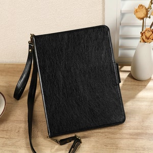 Étui personnalisé noir à bandoulière avec fente pour carte pour iPad Air 4/5, étui ipad Pro 11 12,9, étui ipad pour ipad8/9/10, mini4/5/6