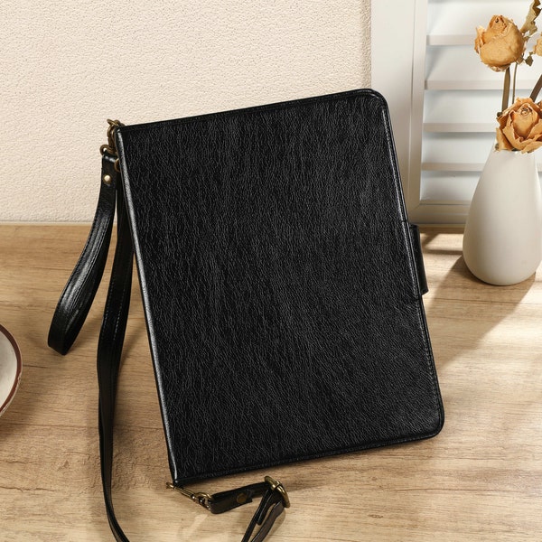 Black Handheld Crossbody with Card Slot Personalised iPad Case for Air 4/5 Case, ipad Pro 11 12.9 Case, ipad Cover for ipad8/9/10, mini4/5/6