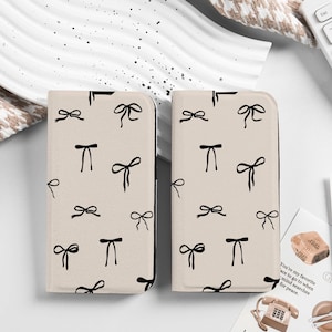 Niedliches Design Personalisierte Flip Brieftasche Handyhülle mit Kartenhalter, benutzerdefinierten Namen Initialen für iPhone 16 15 14 13 12 SE