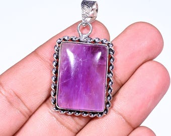 Colgante de ametrino natural en plata de ley 925, talla radiante