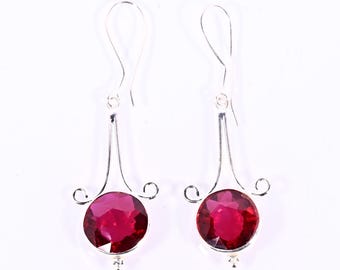 Orecchini con rubino del Kashmir, orecchini in argento sterling come regalo
