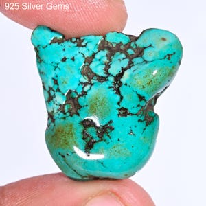 Natural Blue Turquoise Rough Stone | Raw Polished Turquoise Gemstone for Jewelry Making, Healing, Crafts Gemstone Rough Loose Rough Jewelry