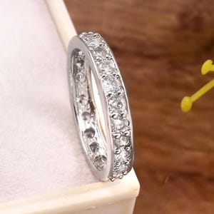 Moissanite Ring, Solid 925 Sterling Silver Ring, Moissanite Diamond Ring Fine Designer Ring Handmade Ring, Gift For Her, Mother&#39;s Day Gift