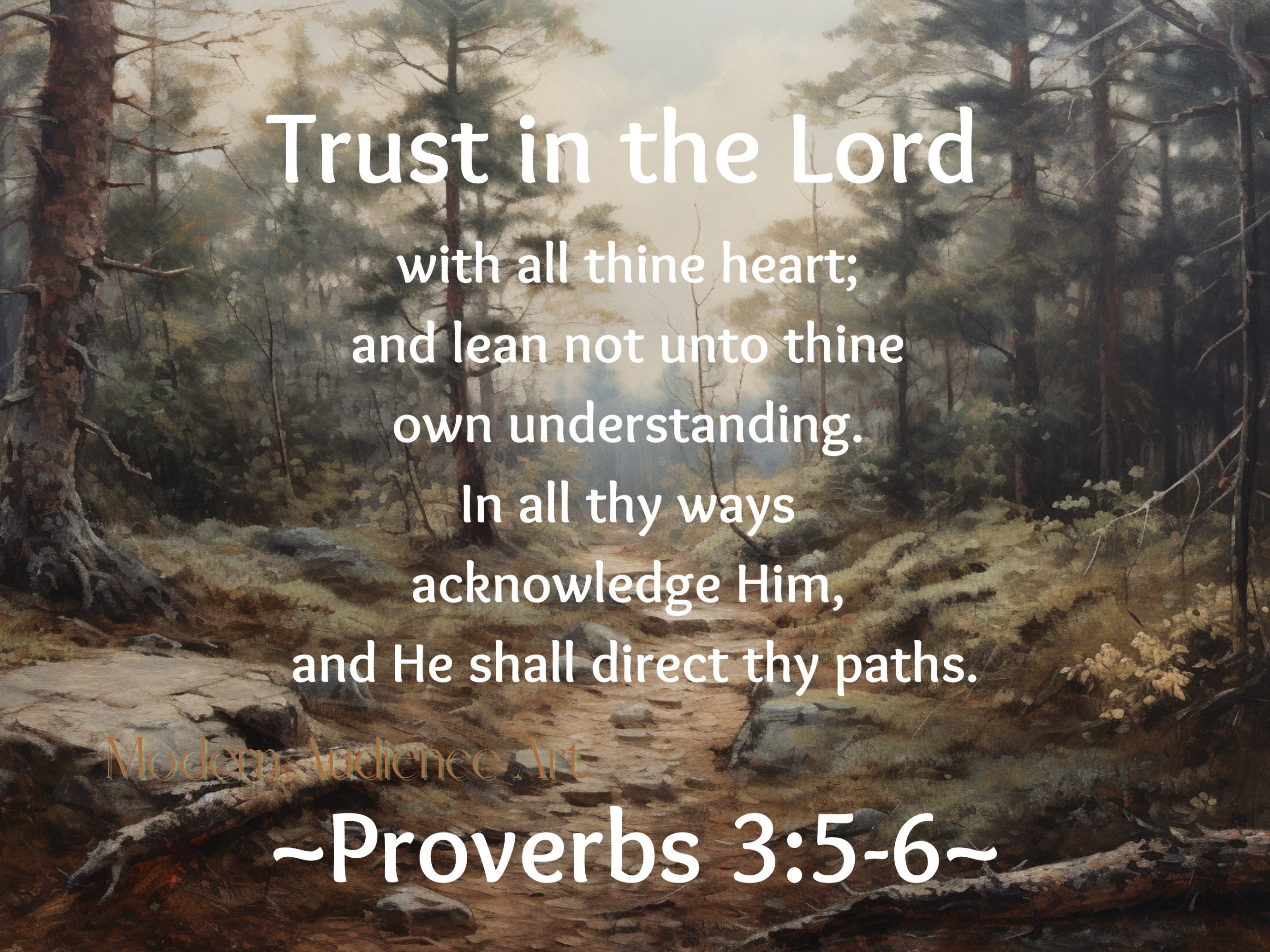 Proverb Frame Digital Frame TV Art | Proverbs 3:5-6 | Frame TV Art Instant Download ...