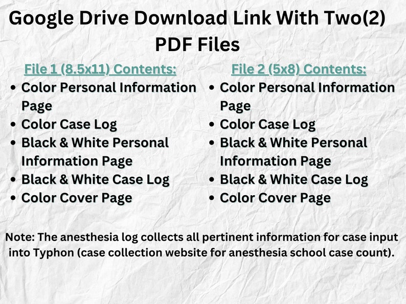 Anesthesia School Case Log Book: Nurse Anesthetist Resource (PDF) - Etsy