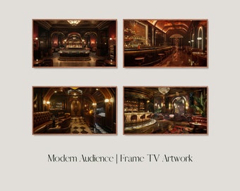 Art Deco Bar Scene: Frame TV Art, Speakeasy Artwork (Digital Download)