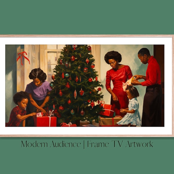 Digital Frame TV Art | Family Christmas | Modern Audience | Seasonal Frame TV Art, Holiday Frame Artwork, Children Art, Frame TV Art, Family