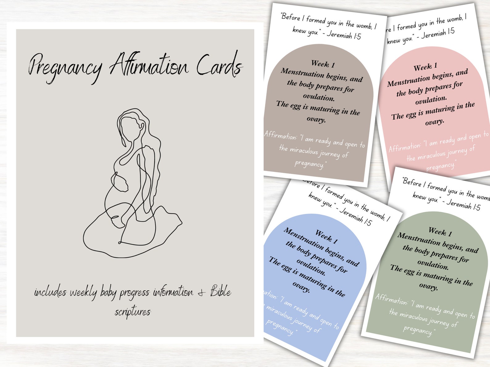 Pregnancy Affirmation Cards, Scripturebased (digital Download) Etsy