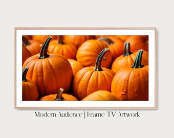 Orange Pumpkins Frame TV Art | Textured Autumn Design (Digital Download)