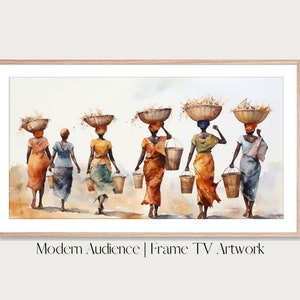 Digitaler Bilderrahmen | Tribal Frauen | Impasto Malerei | Modernes Publikum | Afrikanische Stammesfrauen, moderne kulturelle Kunst, afrikanische Frauenkunst