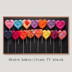 Valentine&#39;s Day Frame TV Art Love Frame Art Heart Art Modern Audience Art Digital Frame TV Art Samsung Art Textured Art Colored Hearts