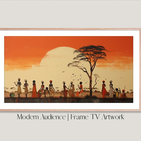 Frame TV Picture | African Heritage | Art Deco | Modern Audience | Cultural African Wall Art, Vibrant African Art, African Group