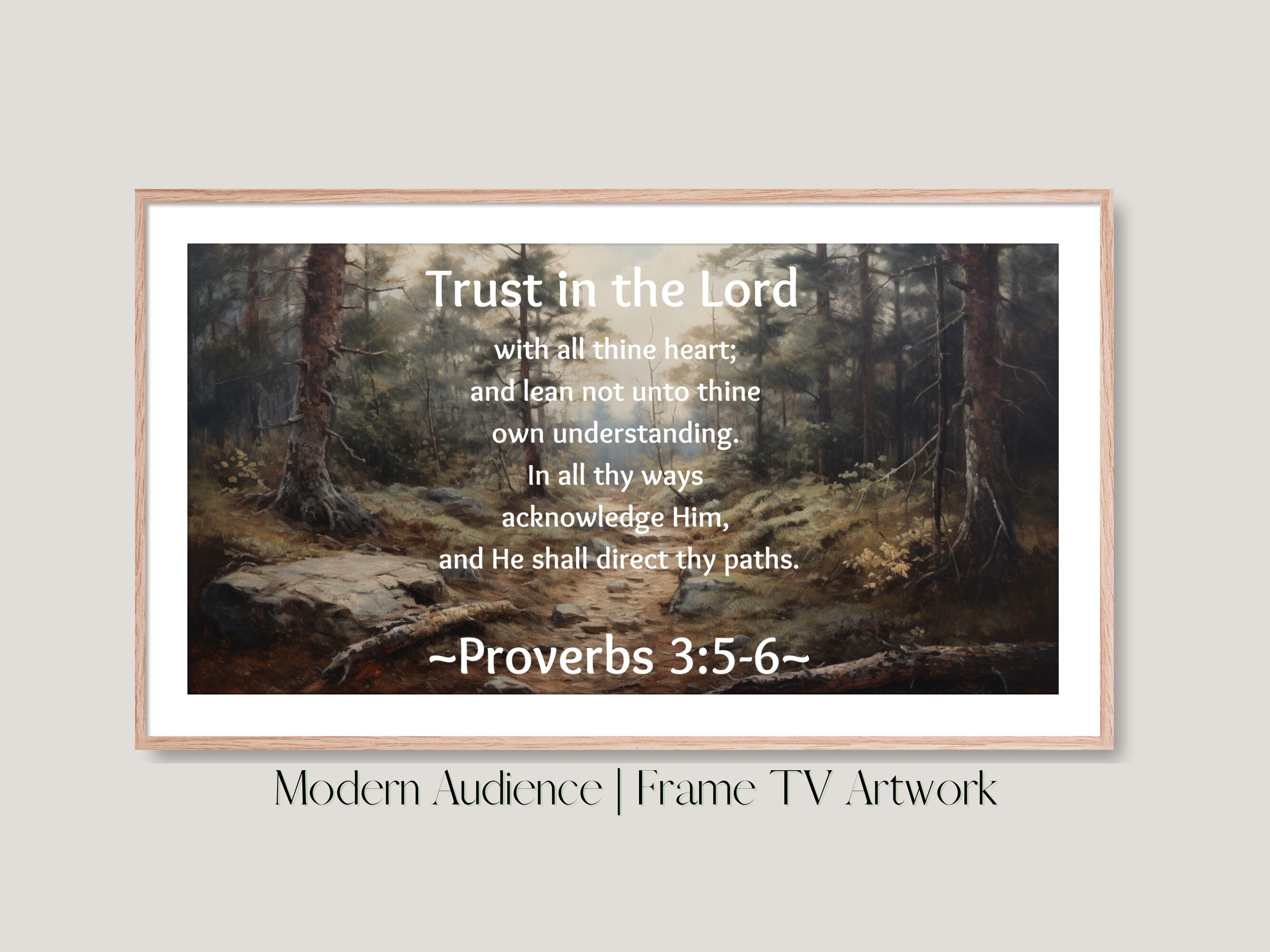 Proverb Frame Digital Frame TV Art | Proverbs 3:5-6 | Frame TV Art Instant Download ...