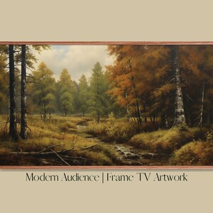 Digital Frame TV Art | Silent Woods Oil Painting | Frame TV Art Instant Download | Modern Audience | Forest Oil Painting, Nature Artwork