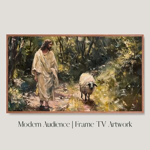 Frame TV Art, The Lost Sheep, Christian Religious Oil Painting, Instant Download, Summer Frame TV Image, Digital Download Art, Bible Frame