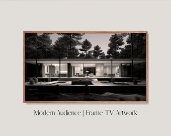 Samsung Frame TV Art, House Artwork, Midcentury Modern Art, Black and White Art, Industrial Art Frame TV, House Decor Vintage Art for Wall