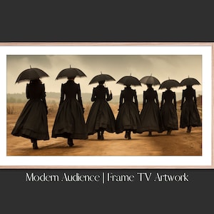 Digital Frame TV Art | Halloween Witches | Modern Audience | Digital Download, Spooky Witch Scene, Modern Halloween Wall Art