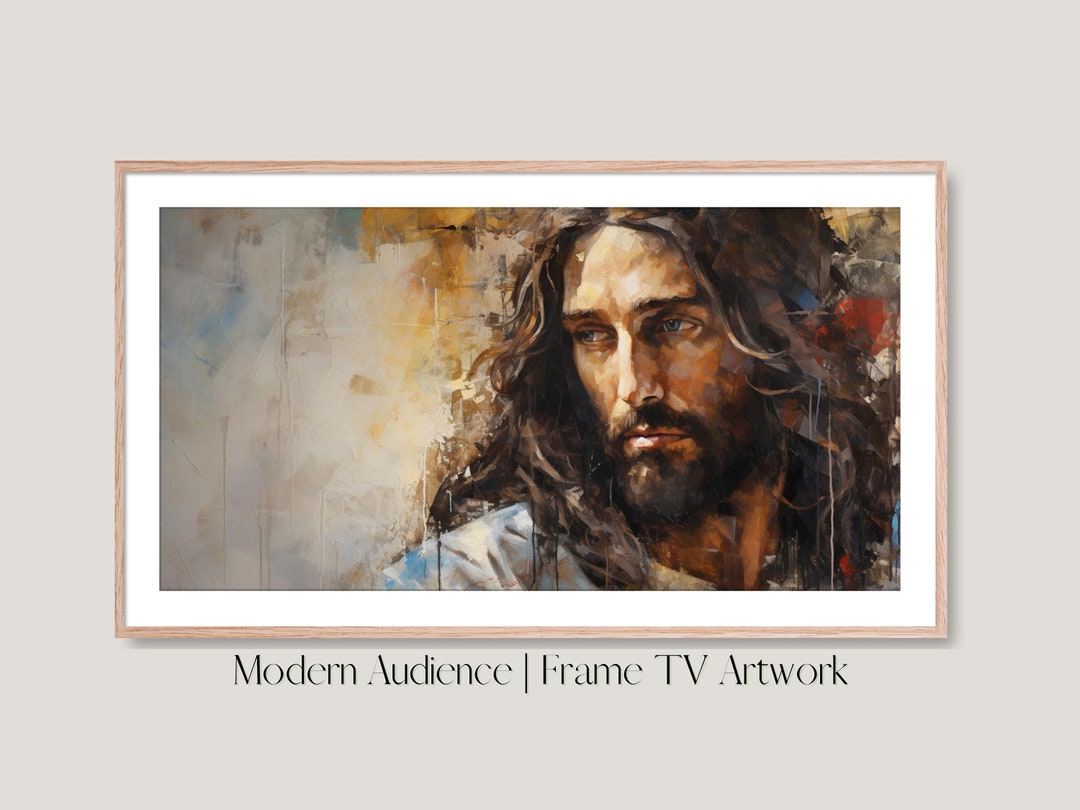 Digital Frame TV Art Jesus Christ Frame TV Art Instant Download Modern Audience Christian Frame