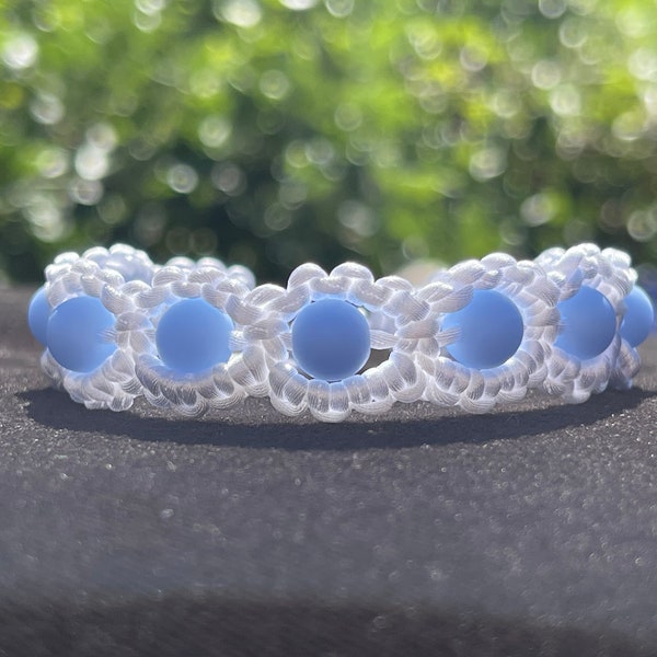 Bracelet confortable, réglable, de haute qualité, en satin de soie et perles acryliques